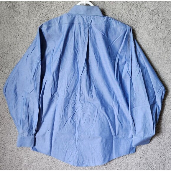 Brooks Brothers Blue Non Iron Long Sleeve Button Down Dress Shirt Size 16 Cotton - Picture 10 of 12